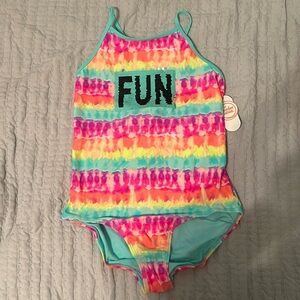 Girl’s XXL Fun/Sun Reversible Sequin Tie Dye Swimsuit